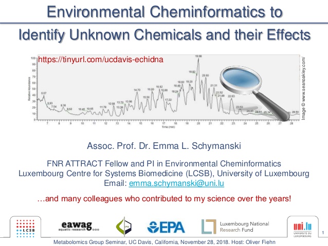 1
Environmental Cheminformatics to
Identify Unknown Chemicals and their Effects
Assoc. Prof. Dr. Emma L. Schymanski
FNR AT...