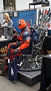 Comic Con Brussels 2016 - Deadpool on the Iron Throne (26675225495).jpg