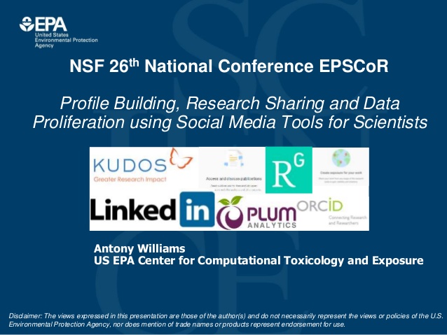 NSF 26th National Conference EPSCoR
Profile Building, Research Sharing and Data
Proliferation using Social Media Tools for...