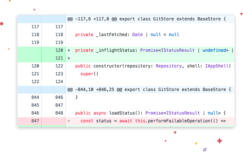 Image of Syntax Highlighted Diff Feature