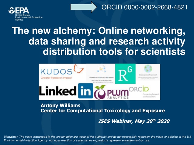 The new alchemy: Online networking,
data sharing and research activity
distribution tools for scientists
Antony Williams
C...